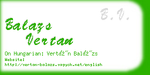 balazs vertan business card